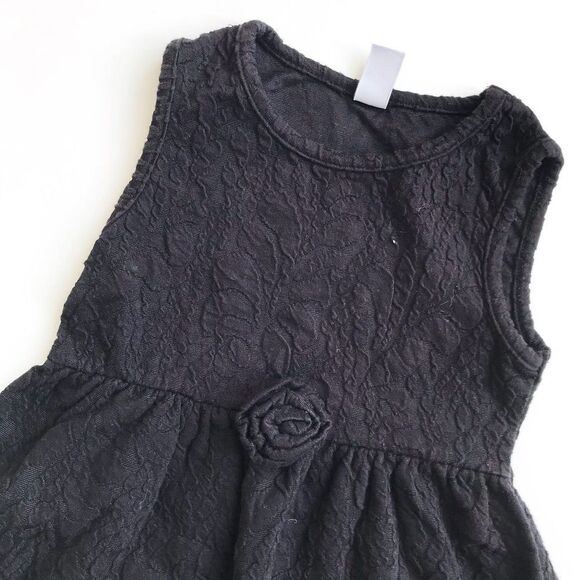 Zara black textured dress EUC 4-5T - Picture 2 of 5